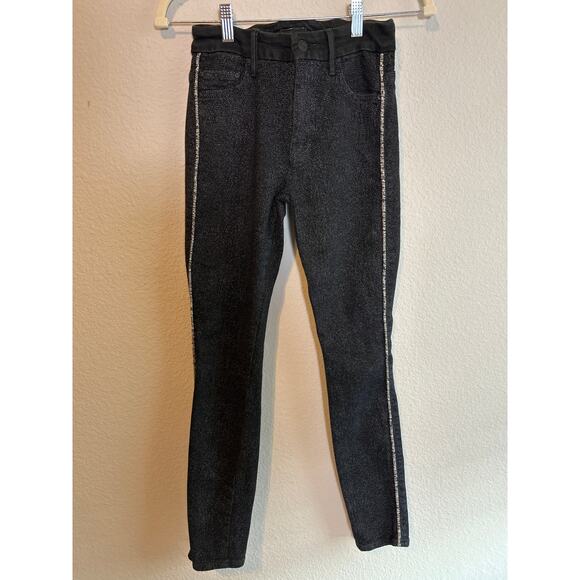 Mother | Black/White Speckled High Waisted Looker Pant | 25 - Picture 3 of 17